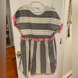 Mint julep boutique striped and tassel dress